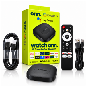 Onn - Android 14 4K Ultra HD Smart TV Box with Voice Remote, 2GB RAM / 16GB Storage